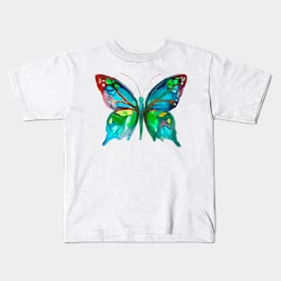 Blue Butterfly Kids T-Shirt